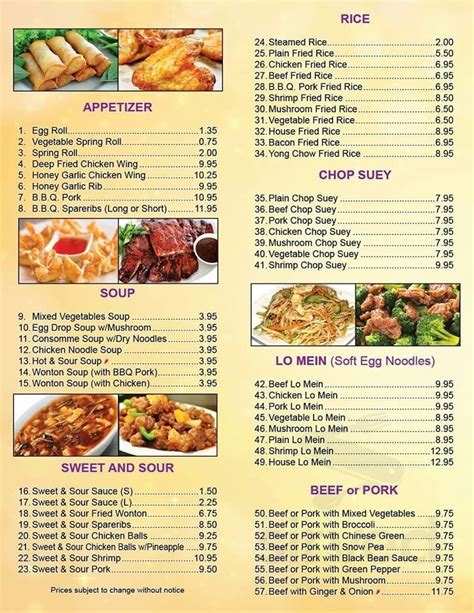 Colborne chinese buffet menu  230 Reviews Orillia, Ontario 