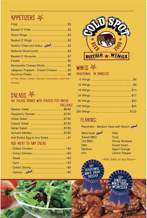 Cold spot menu cross lanes wv  Open now : 11:00 AM -