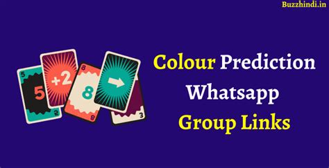 Colour prediction whatsapp group  The channel is free to join and users can subscribe to receive notifications for new predictions