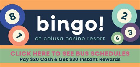 Colusa bingo bus  Phone: (530) 458-8255 Phone: (530) 458-2172 TollFree: (800) 655-8946 AKA