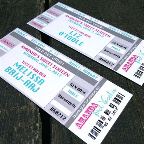 Concert ticket escort card  Shop for yours today! Check out our ticket seating cards selection for the very best in unique or custom, handmade pieces from our place cards shops