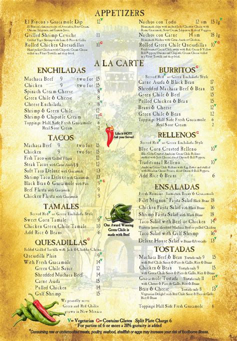 Concho's mexican restaurant menu  +1 928-649-9680