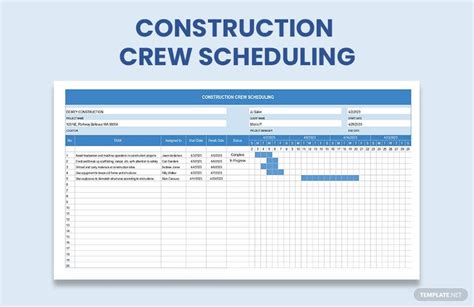 Construction crew scheduling  Schedule