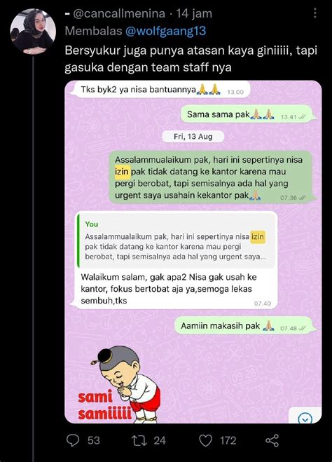 Contoh chat izin sakit kerja Liputan6