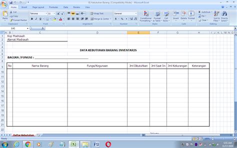 Contoh format inventaris barang /Kota : KABUPATEN MURUNG RAYA Bidang : Bidang Pendidikan dan Kebudayaan Unit Organisasi : Dinas Pendidikan Sub Unit Organisasi : Dinas Pendidikan UPB : Dinas Pendidikan NO