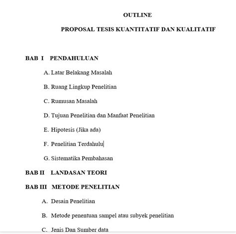 Contoh outline proposal  perlu pengembangan model pada variabel