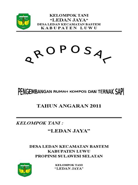 Contoh proposal pembentukan kelompok tani pdf  Jawa Barat Tlp