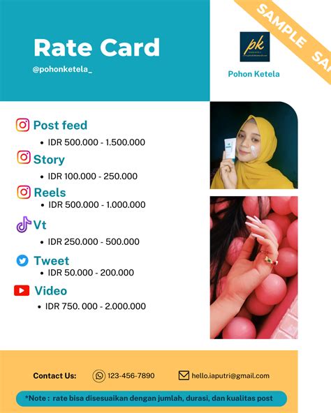 Contoh rate card instagram 1