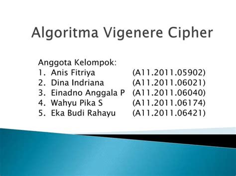 Contoh soal vigenere cipher  Yuk langsung lihat contoh saja : RUMUS