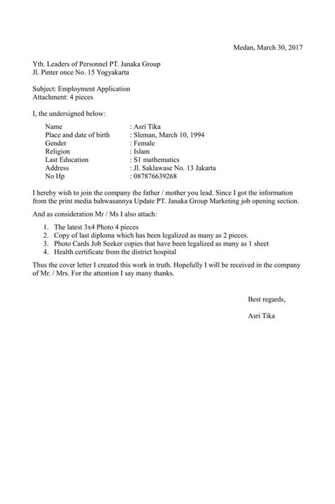 Contoh surat permohonan dalam bahasa inggris  Berikut contoh subjek email formal dalam bahasa Inggris: Subjek: Time off Request for 5-9 October