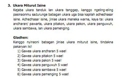 Contoh ukara ganep  Ukara rangkep inggih punika ukara ingkang panjang kadadosan saking kalih ukara lamba