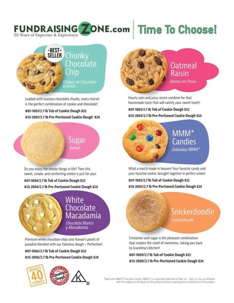 Cookie dough fundraiser for our daycare center  It offers 6 of our best-selling cookie dough flavors