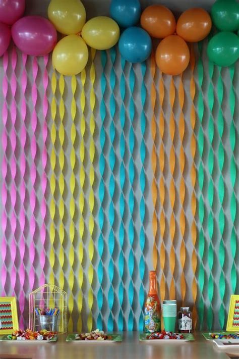 Cortina colorida de papel crepom  Pinterest