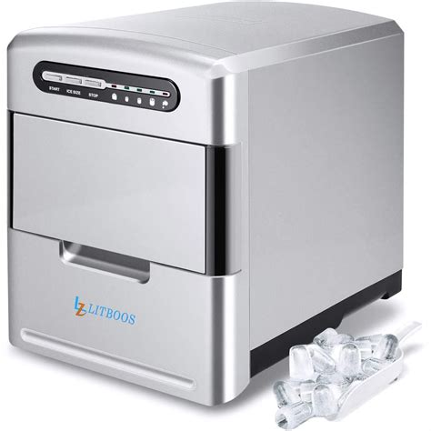 Silonn Ice Maker Countertop, 9 Cubes Ready in 6 Mins, 26lbs in 24Hrs,  Self-Cleaning Ice Machine with Ice Scoop and Basket, 2 Sizes of Bullet Ice  for