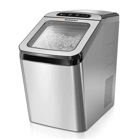ecozy Nugget Ice Maker Countertop - Chewable Pellet Ice Cubes, 33 lbs Daily  Output, Stainless Steel Housing