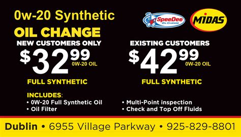 Coupon for midas oil change D