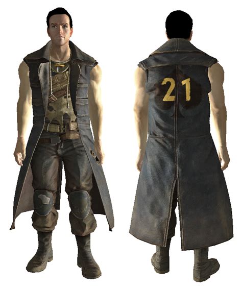 Courier duster fallout 4  A body length tan jacket, torn at the front, held together by a belt with several pouches and featuring a ripped tail