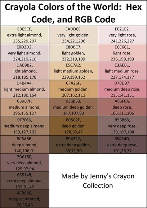 Crayola wiki A number of the color swatches below are taken from domain-specific naming schemes such as X11 or HTML4