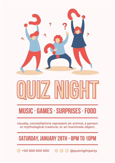 Create quiz night poster  Choose a design from the Trivia Night posters gallery