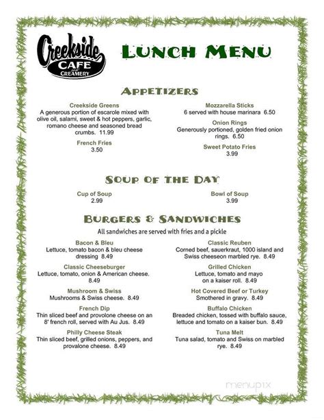 Creekside cafe new hartford menu  Creekside Cafe, New Hartford, New York