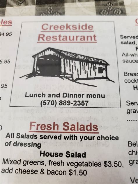 Creekside restaurant ringtown  IN BUSINESS