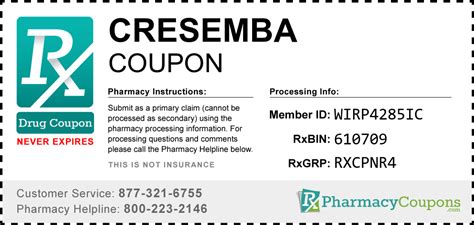 Cresemba coupon Cresemba Coupon & Discounts Save on Cresemba at your pharmacy with the free discount below