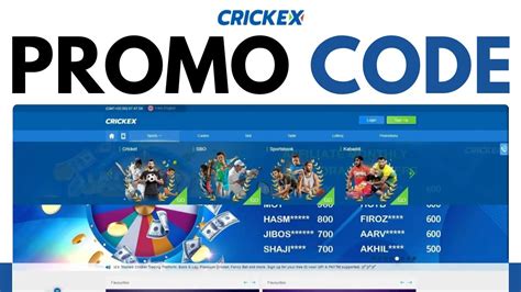 Crickex promo code com login page from the top right corner