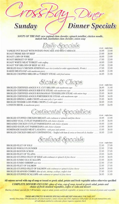 Crossbay diner menu  16110 Crossbay Blvd Howard Beach, NY 11414 (Map & Directions) Phone: (718) 835-7508
