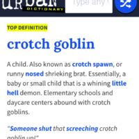 Crotch goblin synonym Crotch goblins at a wedding? No thank you 