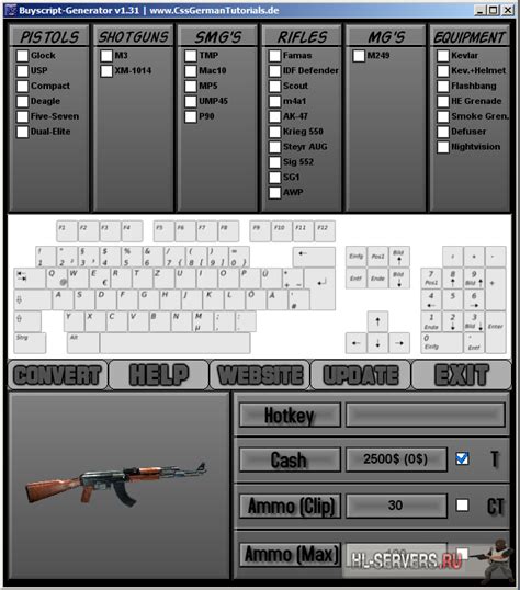 Cs 1.6 buyscript  Также присутствует защита от