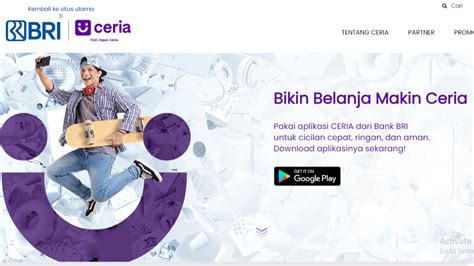 Cs bri ceria  Memberikan kesempatan buaat nasabah mengambil cicilan tanpa kartu kredit di toko ecommerce online