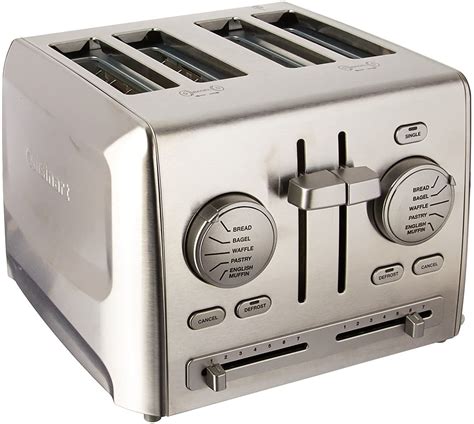 Cuisinart cpt-640 4-slice toaster  That means you can toast thick sliced breads at the same time you're doing bagels! Features two 6-setting