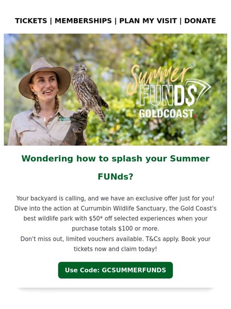 Currumbin wildlife sanctuary discount groupon At PromoPro UK, we offer you along with the suitable and complimentary Currumbin Wildlife Sanctuary Discount Code and Promo Code that make the shopping process more easy and convenient