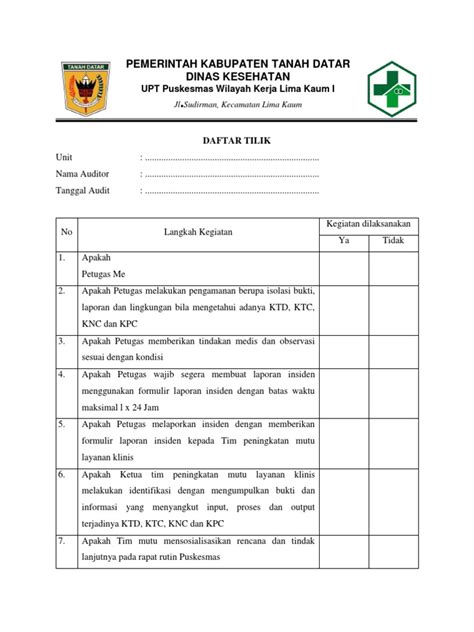 Daftar tilik 3 & 9