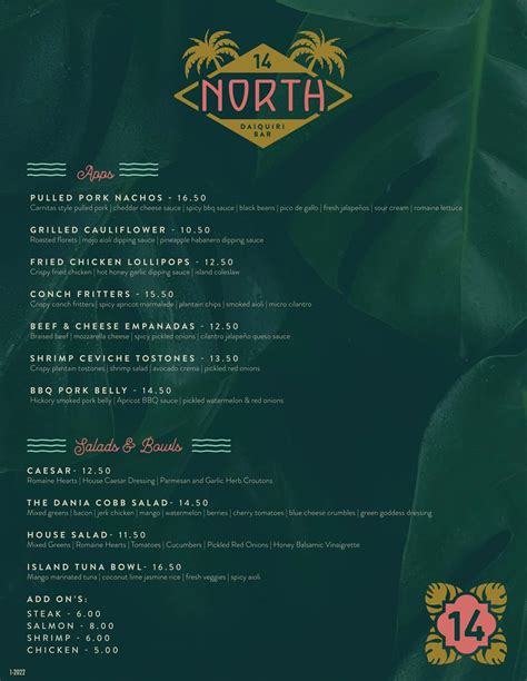 Daiquiri hub menu 7