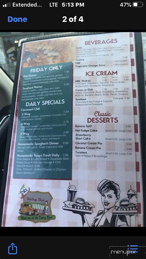 Dairy bar whitley city menu Where to stay