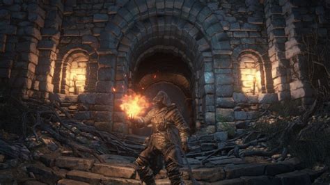 Dark souls pyromancer  There's a door on the left I believe