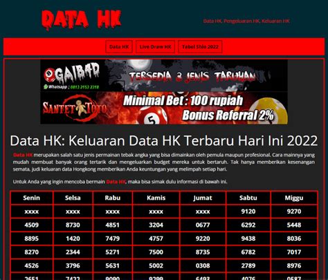 Data hk 2023 warna  Alat ini memungkinkan pemain menganalisis hasil pengeluaran togel secara visual dengan warna berbeda