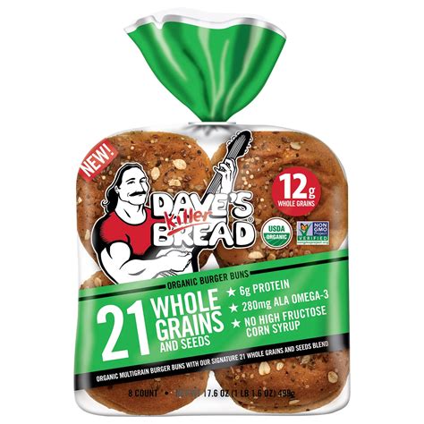 Dave's killer 21 grain bread nutrition facts  This organic sandwich bread is made with 5 super grains (quinoa, rye