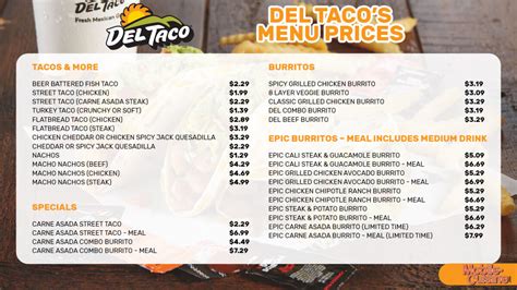 Dave’s tacos menu com