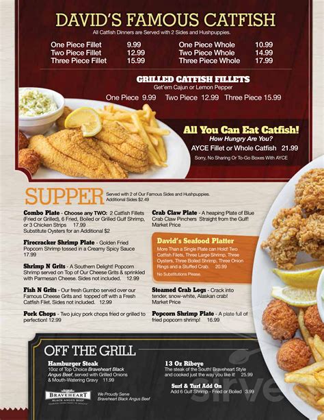 David's catfish house menu dothan al  Service is usually fair, but I have to say first come first served is not always true there