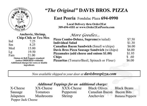 Davis brothers pizza east peoria  See reviews, photos, directions, phone