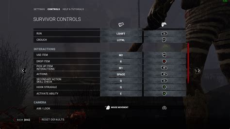 Dead by daylight best keybinds  Shift: hold to run
