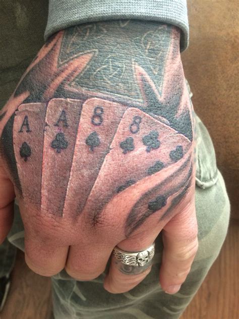 Dead mans hand tattoo designs  Not for the timid, hand tattoos are a choice made by those seeking a bold tattoo