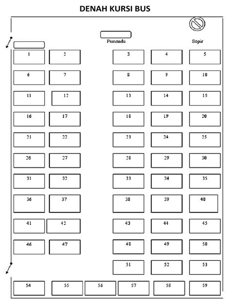 Denah kursi bus haryanto  Dessy Melindra