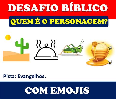 Desafios bíblicos com emojis  Você consegue descobrir QUEM É O PERSONAGEM Bíblico pelos emojis? Esse é um divertido desafio bíblico com emojis