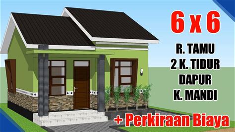 Desain rumah 6x6 1 kamar  Rumah 6×12 Dua Lantai dengan 3 Kamar Tidur