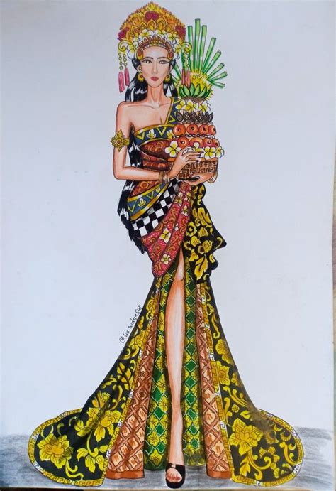 Desain sketsa baju karnaval sederhana New