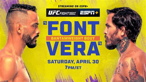 Dfs ufc fight night vera font  Vera from UFC APEX in Las Vegas on April 30, 2022 on ESPN, including the main card and prelims