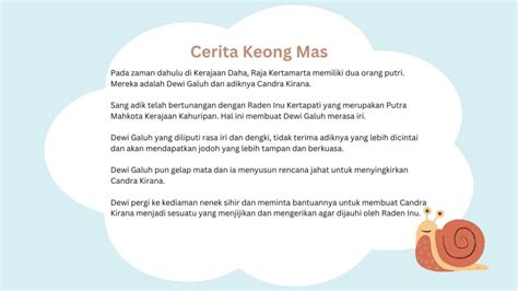 Dialog cerita rakyat keong mas  rangkuman cerita keong mas berbahasa jawa!! 20